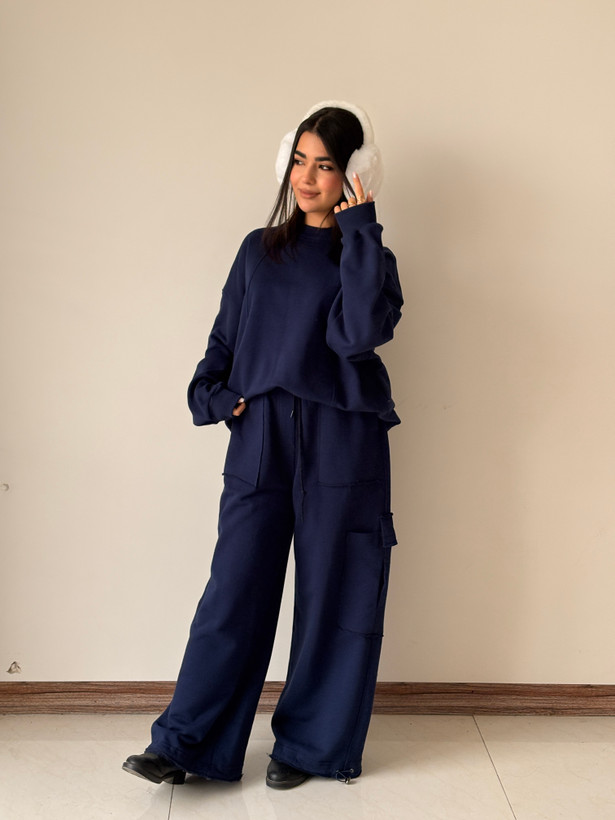 ست دورس و شلوار سورمه ای هیمه استایلیش